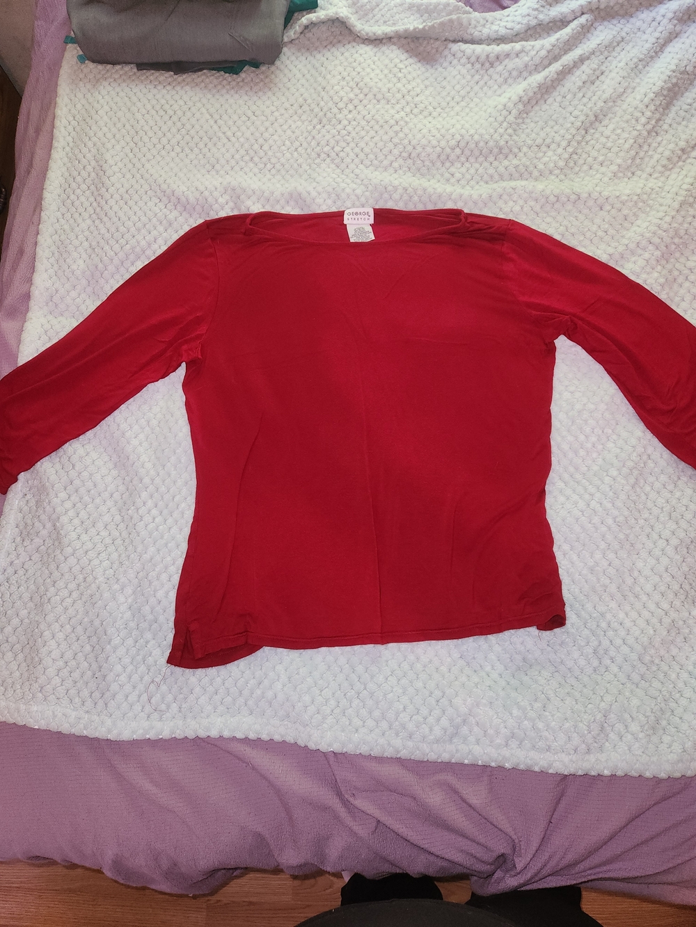 George Red Long-Sleeve Women's Top